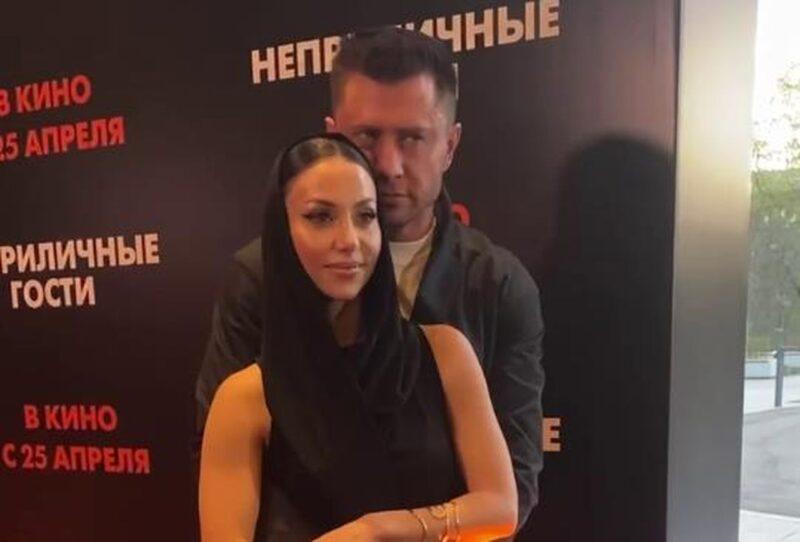 Павел Прилучный и Зепюр Брутян на премьере российского фильма «Неприличные гости»